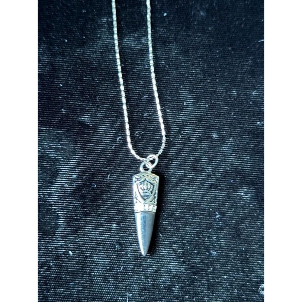 Stainless Steel Dagger Spike Pendant Necklace, 18"